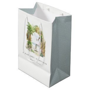 Coastal Botanical Arch Sand Beach Seascape Wedding Medium Gift Bag
