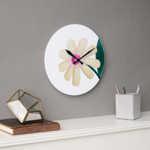 Coastal Botanical Flower Wall Clock
