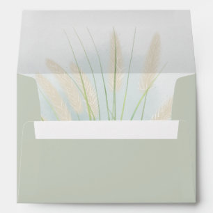 Coastal Botanical Wedding Envelope