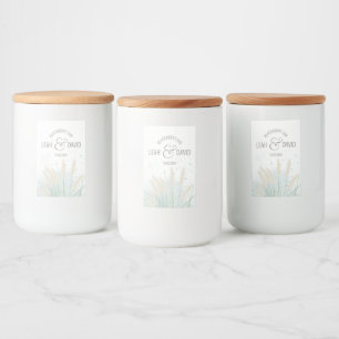 Coastal Botanical Wedding Food Label