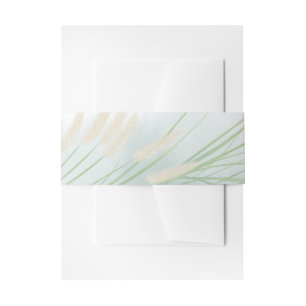 Coastal Botanical Wedding Invitation Belly Band