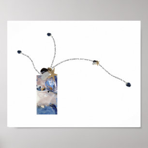 Coastal bouquet of seashells visual poem art poster