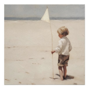 Coastal Boy Beach Landscape Poster