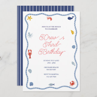 Coastal Boys Birthday Invitation