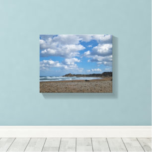 Coastal Breeze - Cloudy Skies and Sunny Shores Canvas Print