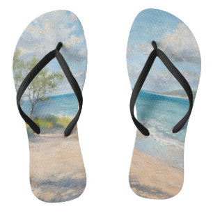 Coastal Breeze Fine Art Beach Print Flip Flops
