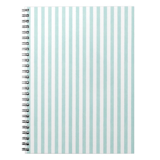 Coastal Breeze Stripes - Aqua Blue Notebook (Front)