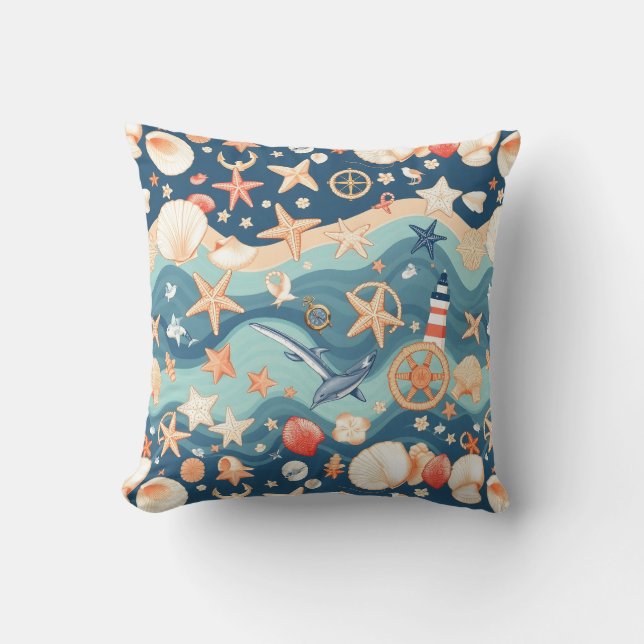 Coastal Breeze Throw Pillows – Seaside Style (Front)