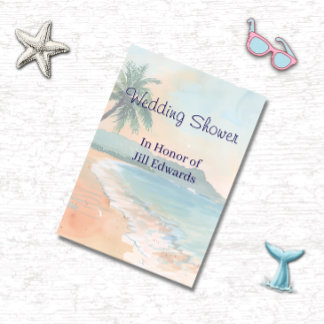 Coastal Bridal Shower Beach Invitation 