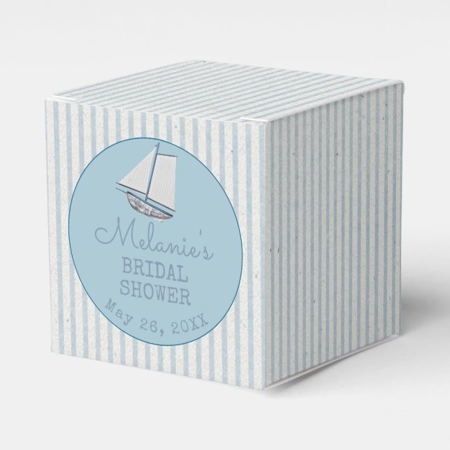 Coastal Bridal Shower Boat Stripe  Favour Box (Front Side)