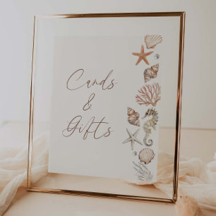 Coastal Bridal Shower Cards And Gifts Poster