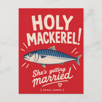 Coastal Bridal Shower Sardines Mackerel Beach  Postcard