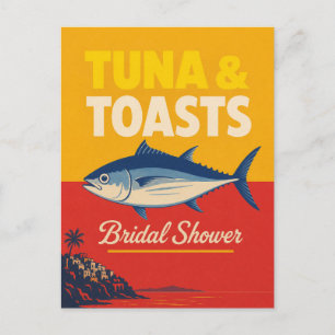 Coastal Bridal Shower Tuna Nautical Bride Brunch Postcard