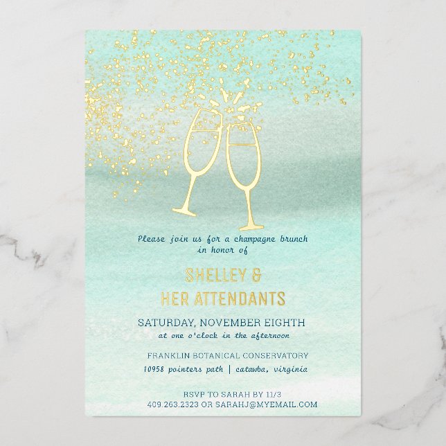 Coastal Bridesmaids Champagne Brunch Shower (Front)