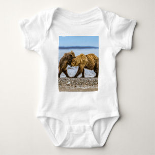 Coastal brown bears baby bodysuit