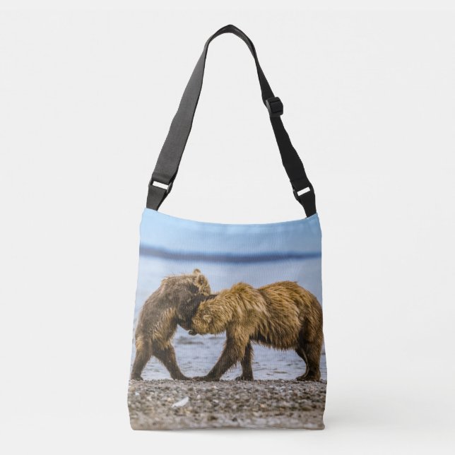 Coastal brown bears crossbody bag (Front)