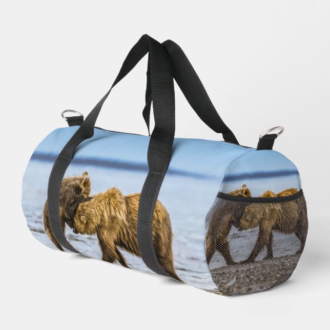 Coastal brown bears duffle bag (Right Corner)
