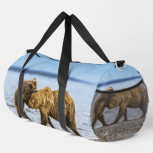Coastal brown bears duffle bag