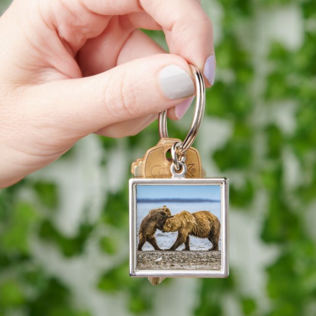 Coastal brown bears key ring (Hand)