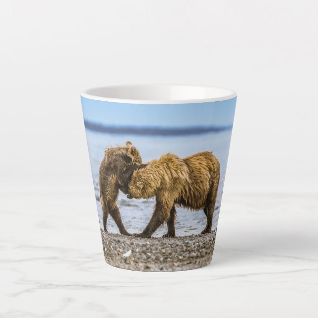 Coastal brown bears latte mug (Front)
