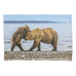 Coastal brown bears pillowcase