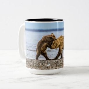 Coastal brown bears Two-Tone coffee mug