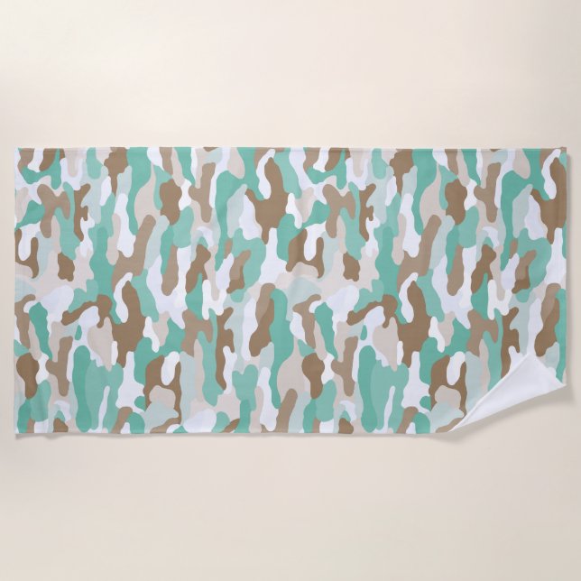 Coastal Camouflage Beach Towel (Front)