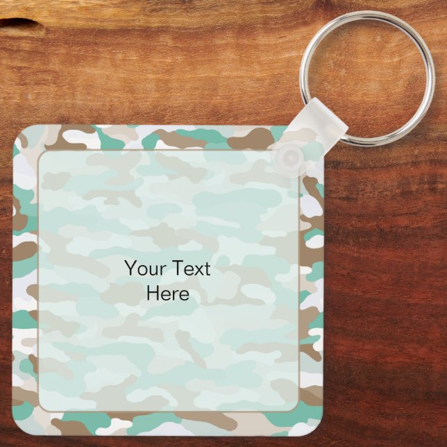 Coastal Camouflage Custom Aluminium Key Ring (Back)