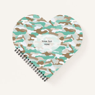 Coastal Camouflage Heart Notebook