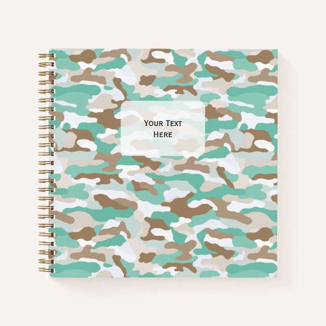 Coastal Camouflage Square Notebook (Front)