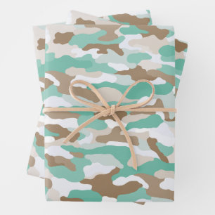 Coastal Camouflage Wrapping Paper Sheet
