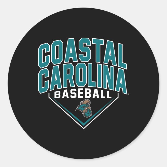Coastal Carolina Chanticleers Baseball Bullpen Classic Round Sticker (Front)