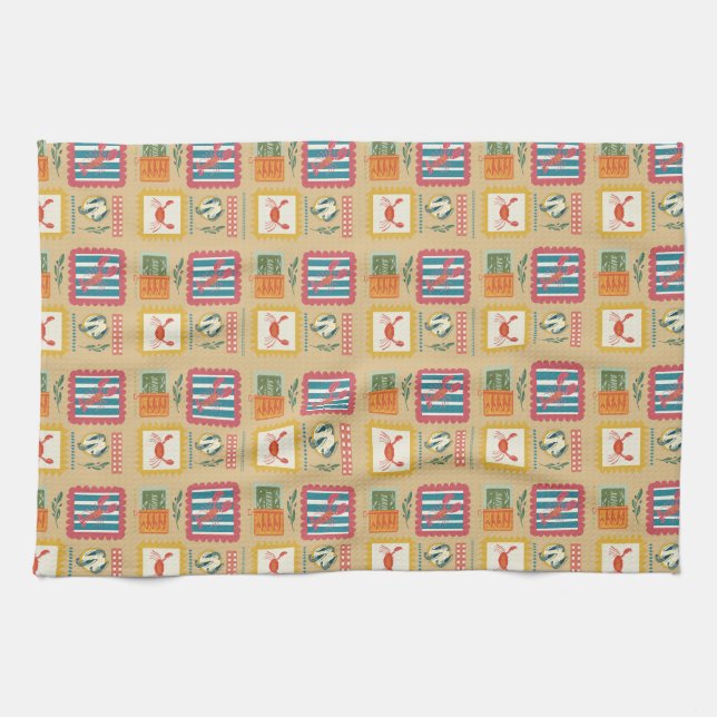 Coastal Catch Kitchen  Tea Towel (Horizontal)