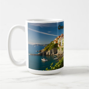 Coastal Charm Cinque Terre Italy Watercolor   Coffee Mug