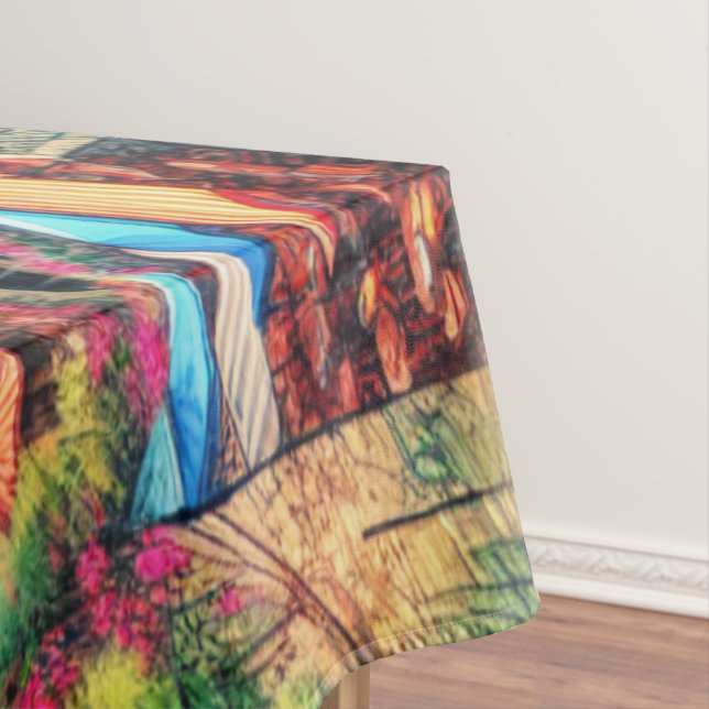 Coastal Charm Italy Cinque Terre Watercolor | Tablecloth (In Situ)