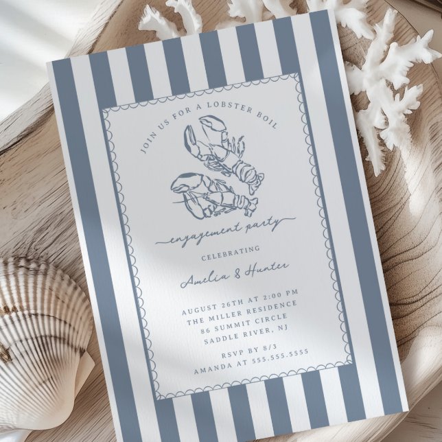 Coastal Charm Lobster Engagement Invitation (Creator Uploaded)