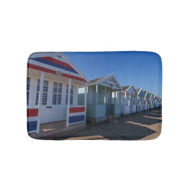 Coastal Charm – Southwold Beach Hut Bath Mat (Front)