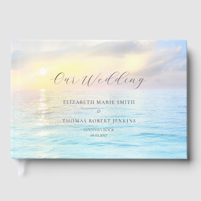 Coastal Charm Wedding Guest Book (Front)