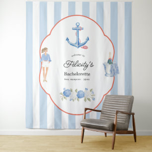 Coastal Chic Bachelorette Beach House Tapestry