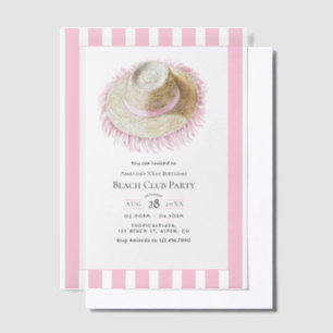 Coastal Chic Beach Club Birthday Party Vellum Invitations
