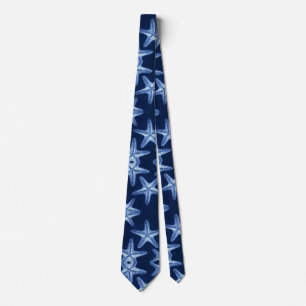 coastal chic beach rustic nautical blue starfish tie