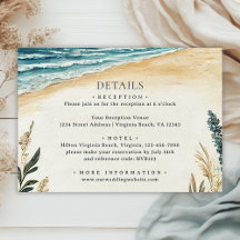 Coastal Chic Beach Watercolor Wedding Details