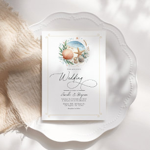 Coastal Chic Beach Wedding QR Code Invitation