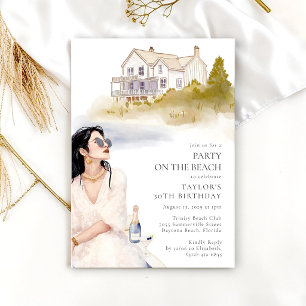 Coastal Chic Birthday Beach Party Invitation