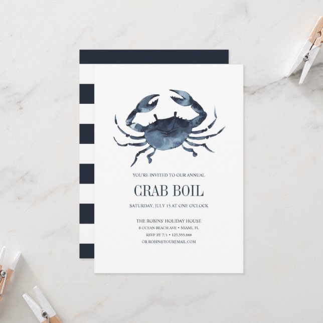 Coastal Chic Blue Crab Feast Seafood Boil Party (Front/Back In Situ)