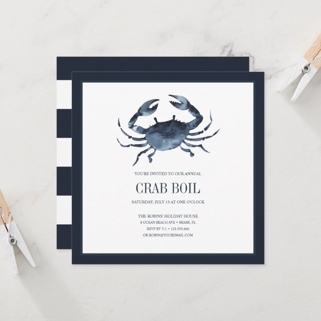 Coastal Chic Blue Crab Feast Seafood Boil Party (Front/Back In Situ)