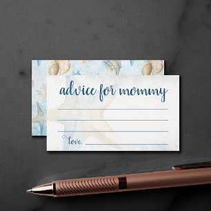 Coastal Chic   Blue Gold Coral Reef Shower Advice Enclosure Card