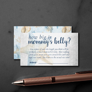 Coastal Chic   Blue Starfish How Big Mommys Belly Enclosure Card