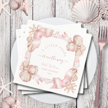 Coastal chic blush pink pearl Baby Shower