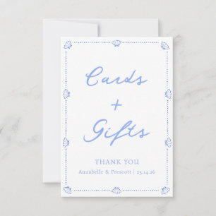 Coastal Chic Elegant Wedding Cards & Gifts Sign
